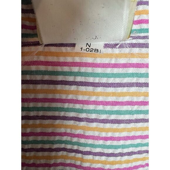 Boca Bay Button Up Shirt Blouse Short Sleeve Seersucker Pink Stripe Women’s - Picture 4 of 10